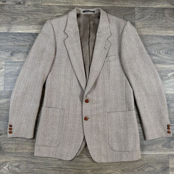 Vintage Yves Saint Laurent Wool Tweed Blazer Jacket Sport Coat YSL France 40 L - Picture 1 of 11